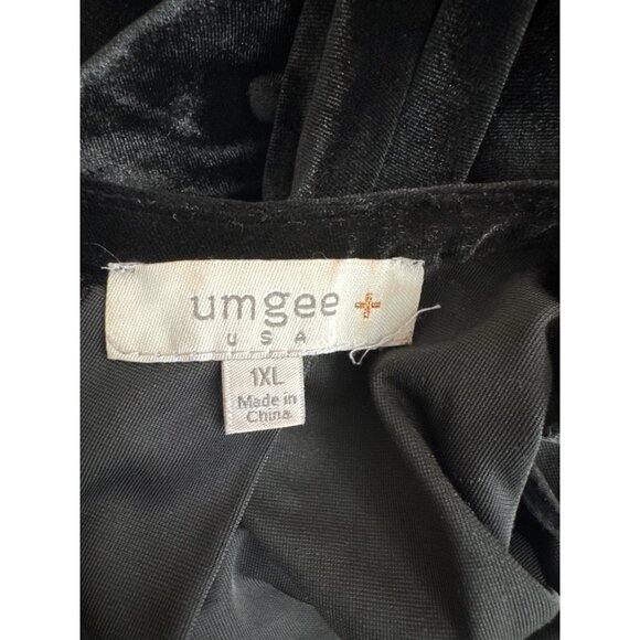 Umgee plus USA Womens Sleeveless Black Velvet Dress size 1x mini - Picture 4 of 5